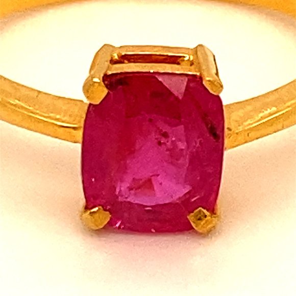 Burmese Ruby 1.92ct Solid 22K Yellow Gold Ring - Picture 6 of 6
